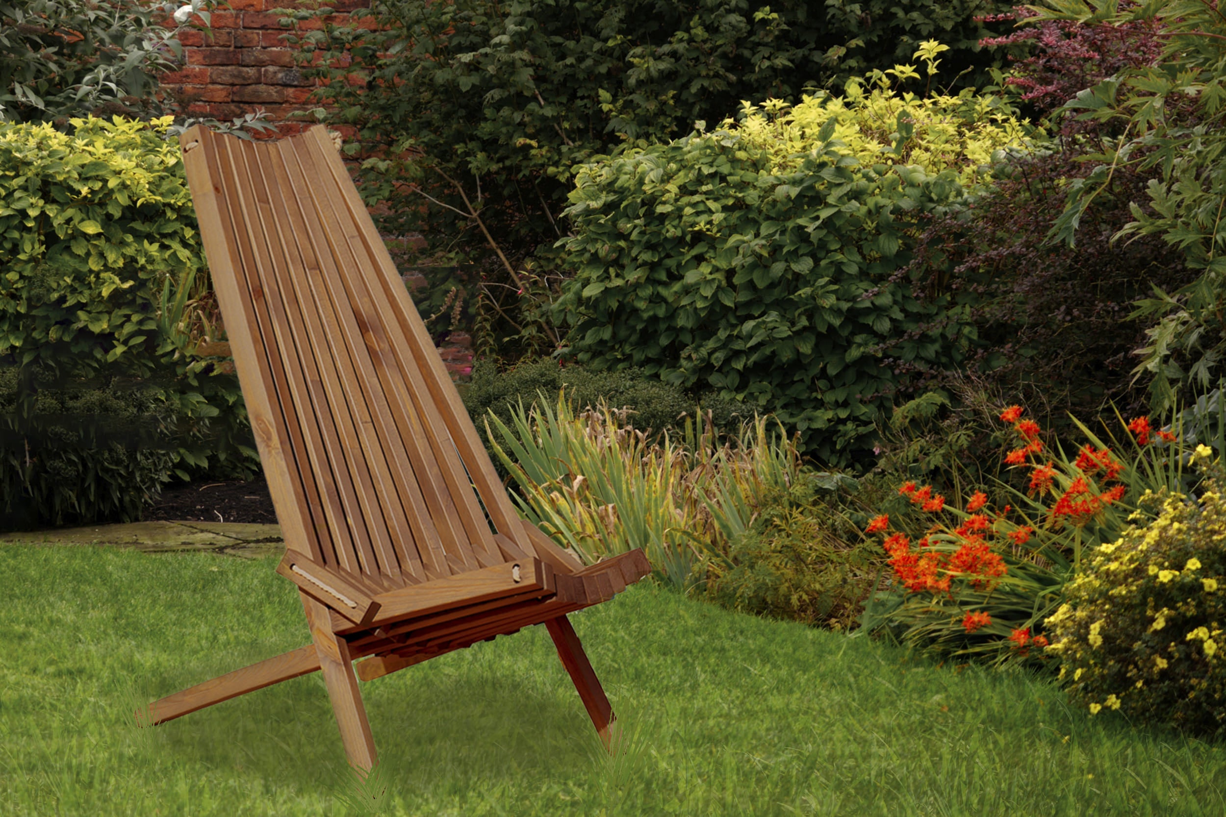 Tamarack folding outlet wooden outdoor chair