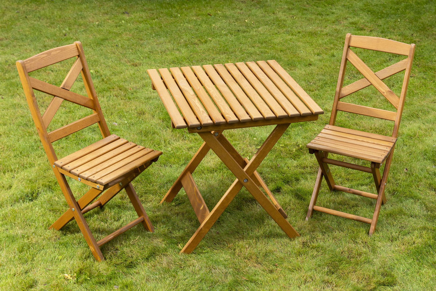 Sunrise-Lotus Folding Bistro Set, Honey Table and 2 chairs, chair, seat, seating, wooden, garden, patio, backyard, outdoor, garden furniture, UK, eco-conscious, Sanctuary, Sanctuary Lifestyle www.sanctuary-lifestyle.com