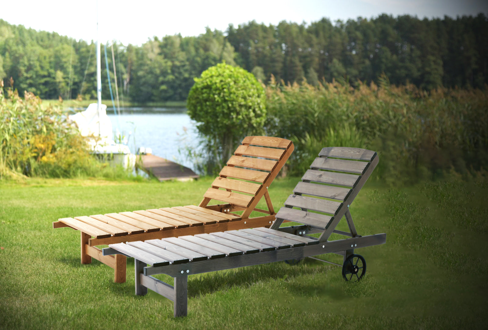 Venta Wheeled Lounger, Recliner, chair, seat, seating, wooden, garden, patio, backyard, outdoor, garden furniture, UK, eco-conscious, Sanctuary, Sanctuary Lifestyle, www.sanctuary-lifestyle.com